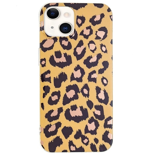 Marble iPhone 14 Plus Etui - Leopard Yellow