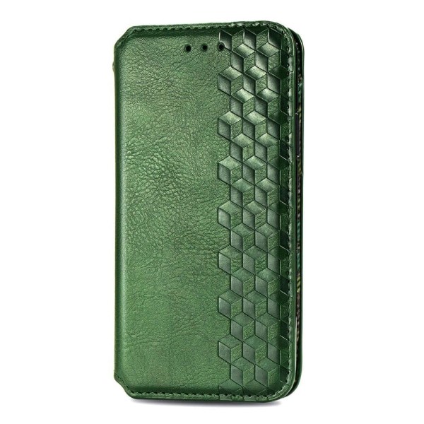 Nahkakotelo With A Stylish Rhombus Imprint For Sony Xperia 1 IV - Vihreä Green