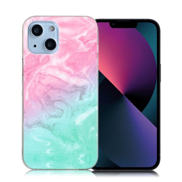 Marble design iPhone 13 cover - Pink / Grøn Multicolor