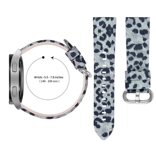 Haylou Solar LS05 / Xiaomi Mi Watch Color klockarmband i äkta läder med leopardstruktur - Grå Svart / Leopard multifärg