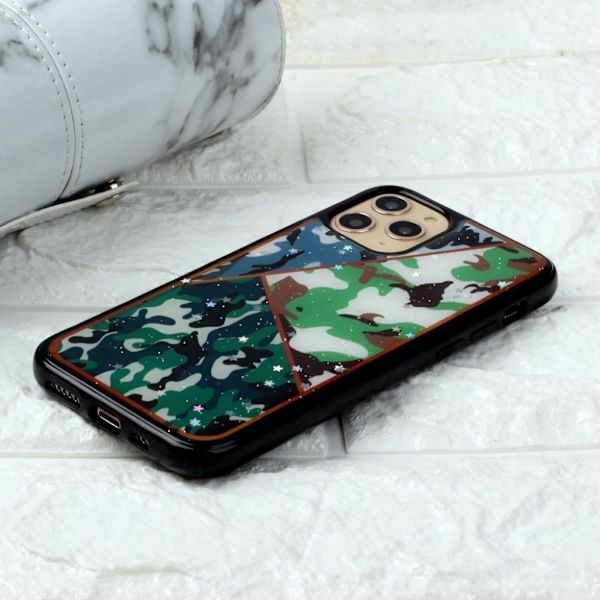 Marble design iPhone 11 Pro Max cover - Tri-Camouflage-Mønster Green