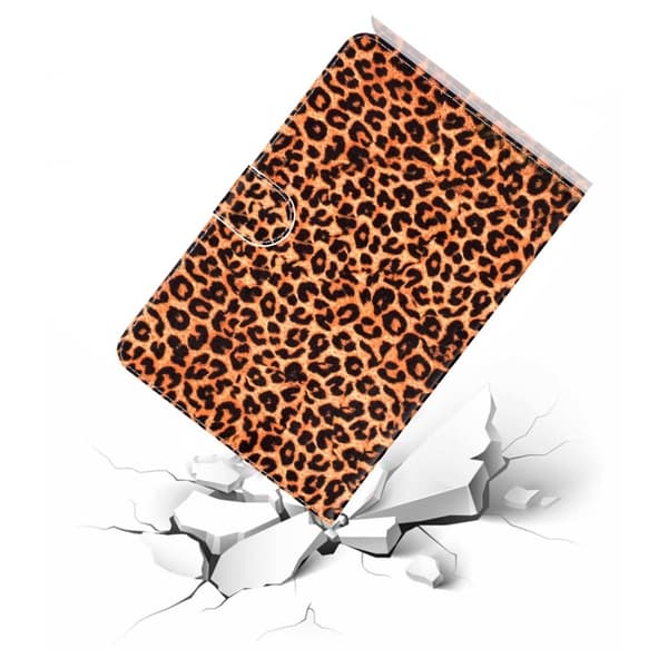 iPad 10.2 (2021) / Air (2019) coolt mönstrat flipfodral i läder - Leopard Textur Brun