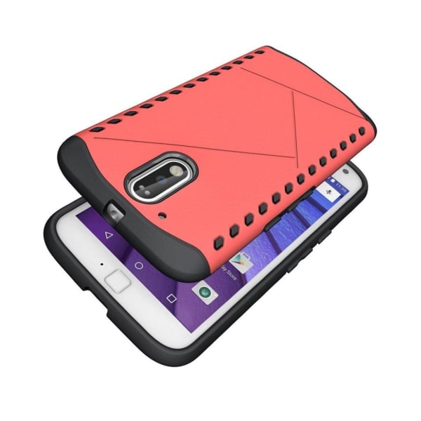 Erik Motorola Moto G4 / G4 Plus Suojaava Hybridi Kuori - Punainen Red