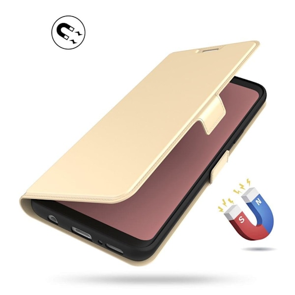 Sileä ja ohut premium-PU-nahkakotelo Samsung Galaxy S23 Plus - Kulta Gold