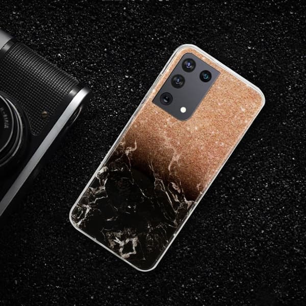 Marble design Samsung Galaxy S21 Ultra 5G kotelot - Samppanjan Kulta / Musta Multicolor