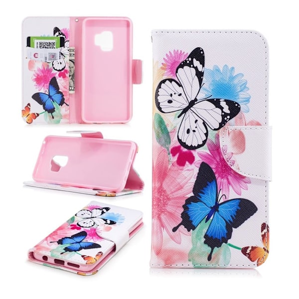 Butterfly läder Samsung Galaxy S9 fodral - Flerfärgad multifärg