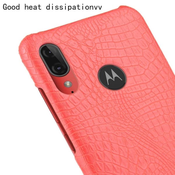 Croco Motorola Moto E6 Plus etui - Rød Red