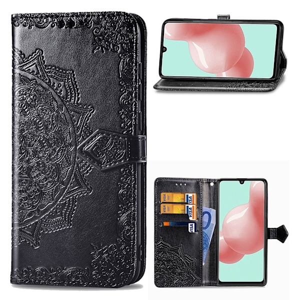 Mandala läder Samsung Galaxy A41 fodral - Svart Svart