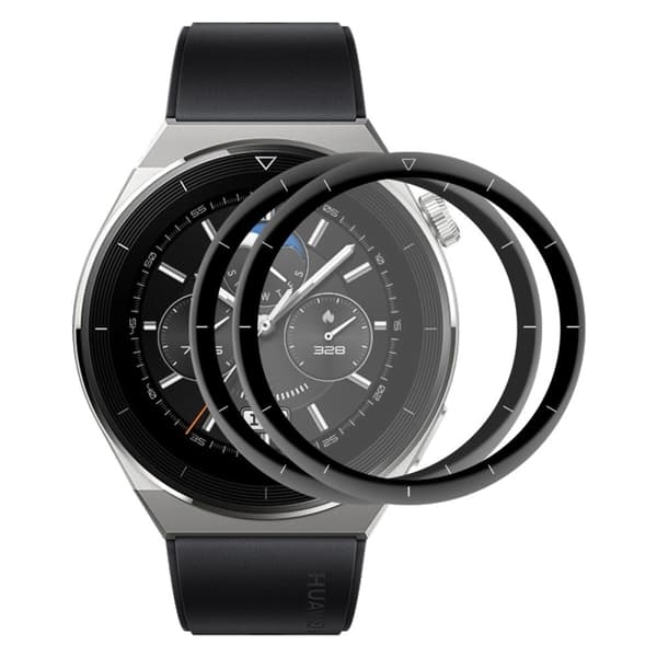 2Pcs ENKAY Huawei Watch GT 3 Pro 46mm hydrophobic curved PMMA screen protector Transparent