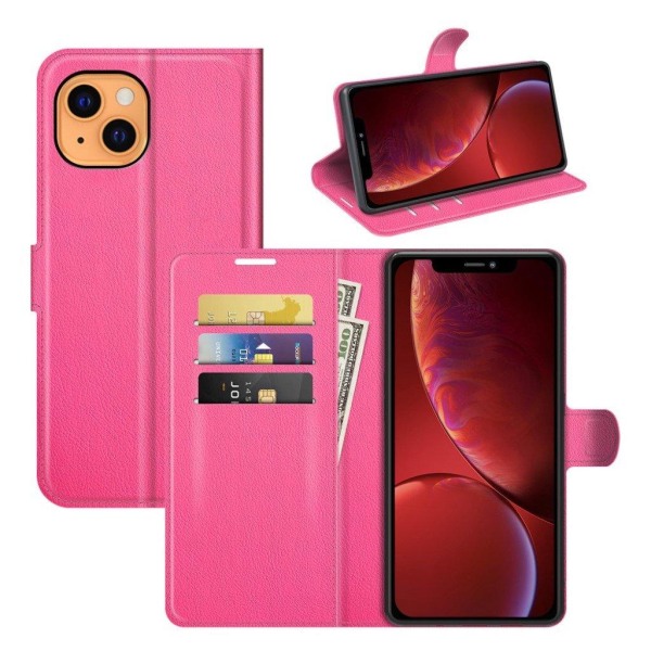 Klassisk iPhone 13 flip etui - Pink Pink