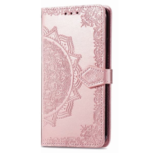 Mandala Motorola Edge 40 Neo etui i lær - Rose Gull Pink