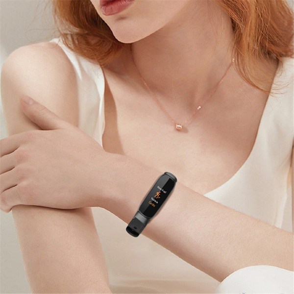 Fitbit Luxe urrem af okselæder i øverste lag med sort stik - Sort Black
