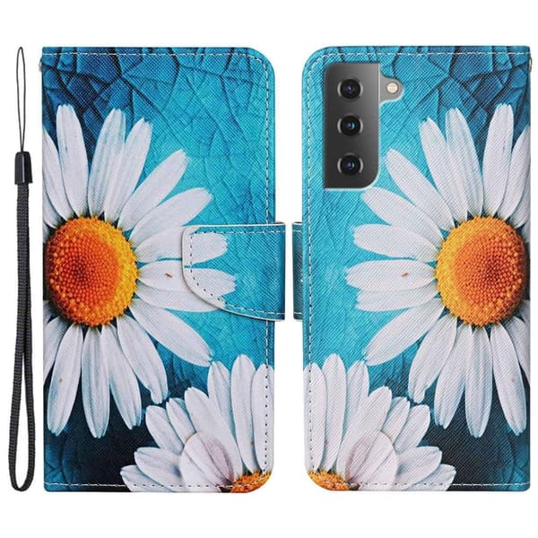 Wonderland Samsung Galaxy S23 Flip Etui - Large Krysantemum Blue