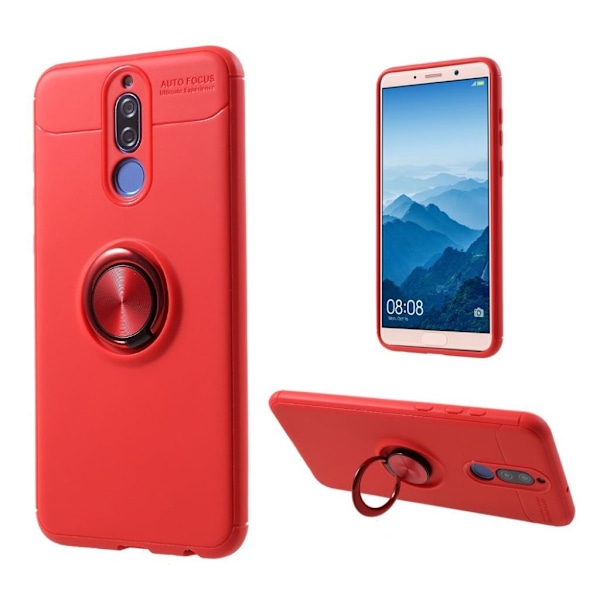 Huawei Mate 10 Lite Metallinen Sormirengas ja Magneetti Takasuoja Kuori - Punainen Red