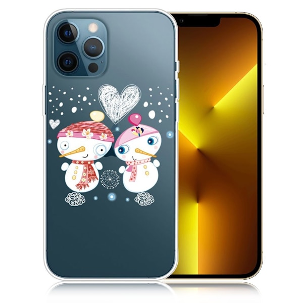 Juleveske til iPhone 13 Pro Max - Par Snømann White