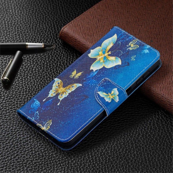 Wonderland Samsung Galaxy A32 5G flip kuoret - Metalli Perhosia Blue