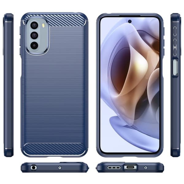 Carbon Flex Etui Motorola Moto G41 / G31 - Blå Blue