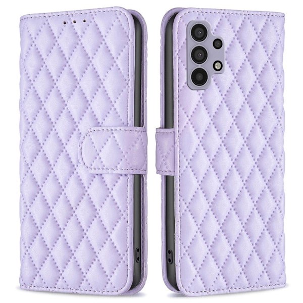 Rombuskuvioinen matta läppäkotelo Samsung Galaxy M32 5G / Samsung Galaxy A32 5G - Violetti Purple