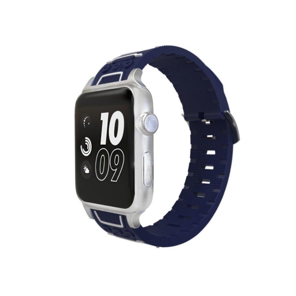 Apple Watch Series 4 44mm ECG pattern silicone watch band - Dark Blue