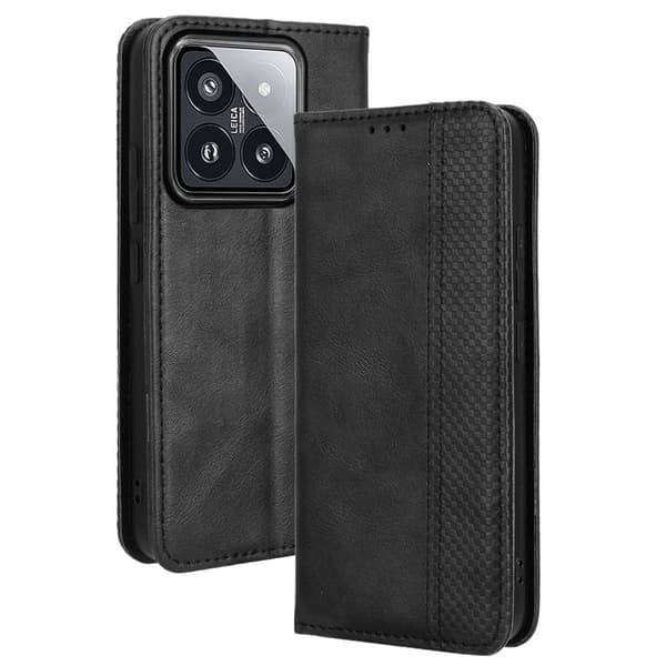 Bofink Vintage Xiaomi 14 nahkakotelo - Musta Black