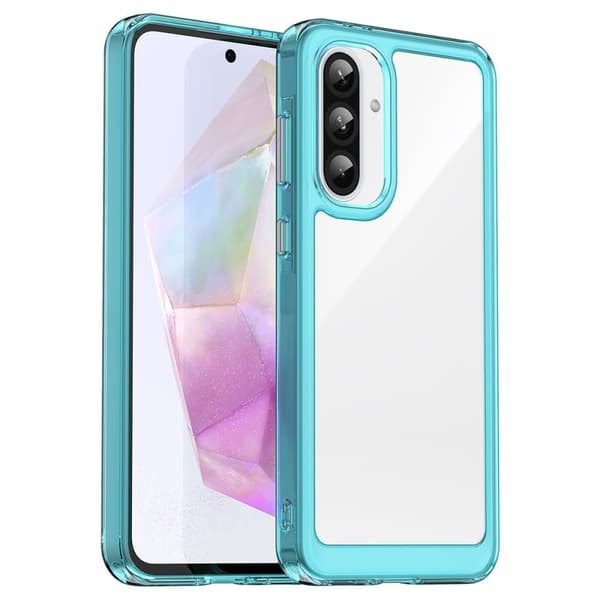Samsung Galaxy A36 älykäs akryylikansi - Läpinäkyvä Sininen Blue