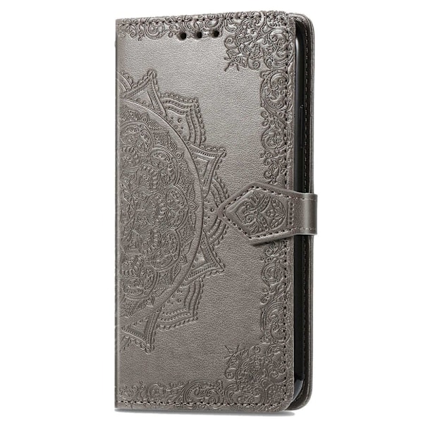 Mandala Nokia C21 Plus Flip Etui - Grå Silver grey
