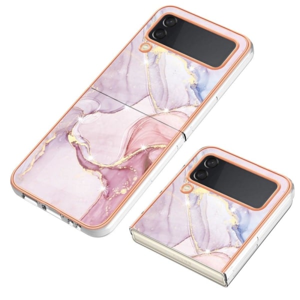 Marble Samsung Galaxy Z Flip4 Suojakotelo - Rose Kulta Marble Pink