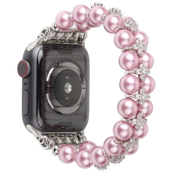Apple Watch (41mm) rhinestone pearl style watch strap - Pink Pink
