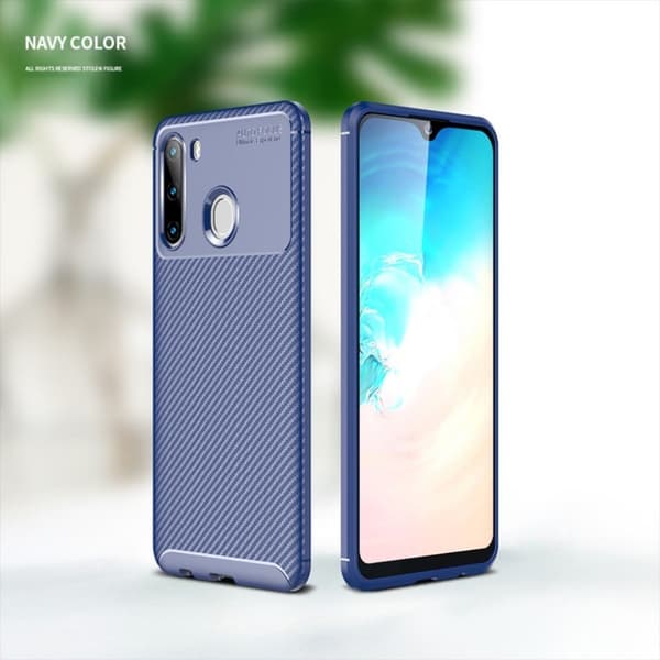 Carbon Shield Samsung Galaxy A21 deksel - Blå Blue