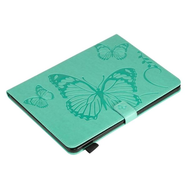 Amazon Fire HD (2021) butterfly pattern leather case - Green Green