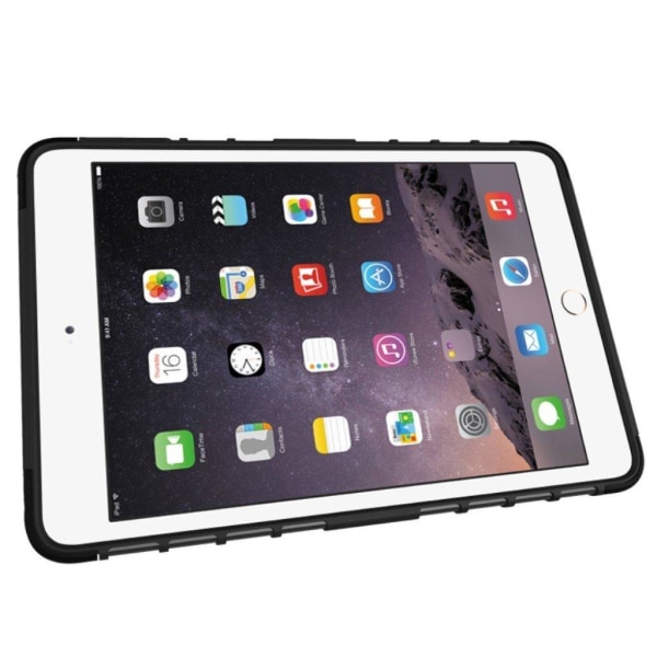 iPad Mini 4 Liukumaton Joustava Muovikuori Standillä - Musta Black