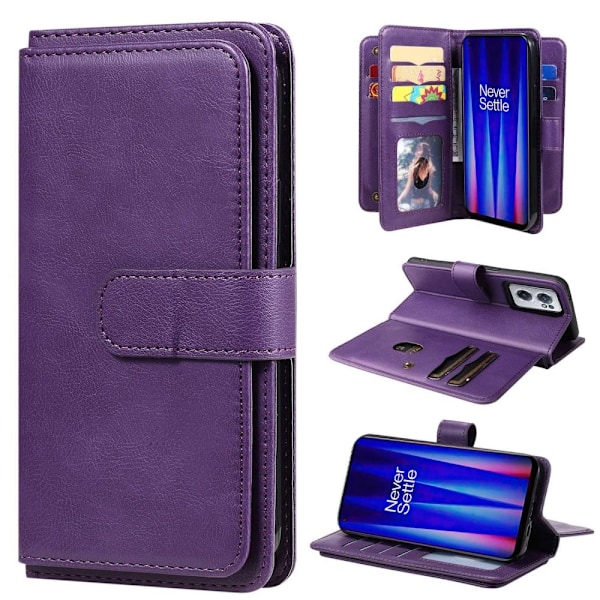 OnePlus Nord CE 2 5G 10-paikkainen lompakkokotelo - Violetti Purple