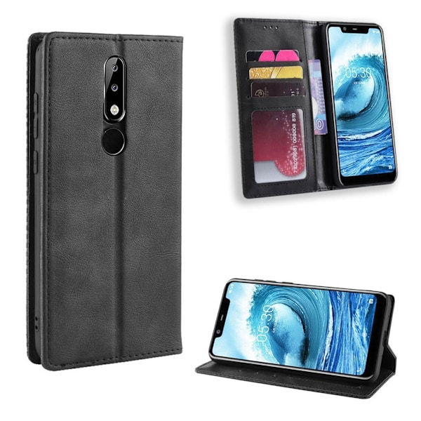 Bofink Vintage Nokia 5.1 Plus etui - Sort Black