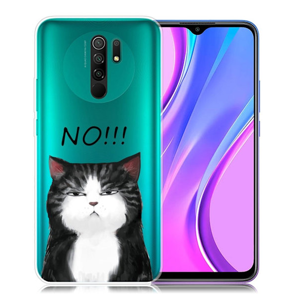 Deco Xiaomi Redmi 9 Suojakotelo - Kissa White