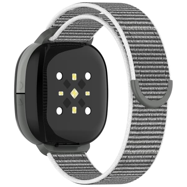 Fitbit Ace LTE barnklocka klockarmband rund svans flätat nylonarmband - Snäckskal Färg Silvergrå