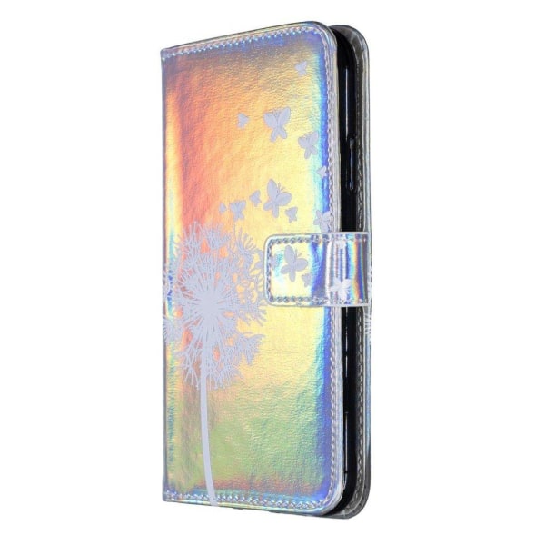 iPhone Xs Max laserskåret præget læder flip cover - Mælkebøtte Multicolor