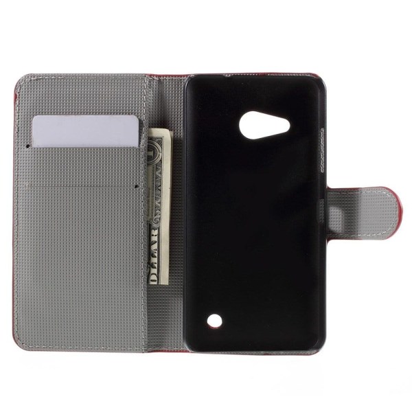 Moberg Microsoft Lumia 550 Læder Etui - Retro Amerikansk Flag Multicolor