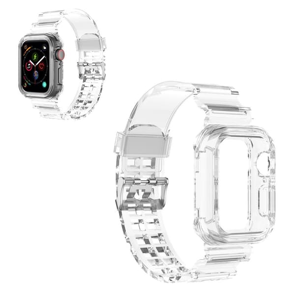 Apple Watch Series 6 / 5 44mm silikone framed rem - transparent hvid White