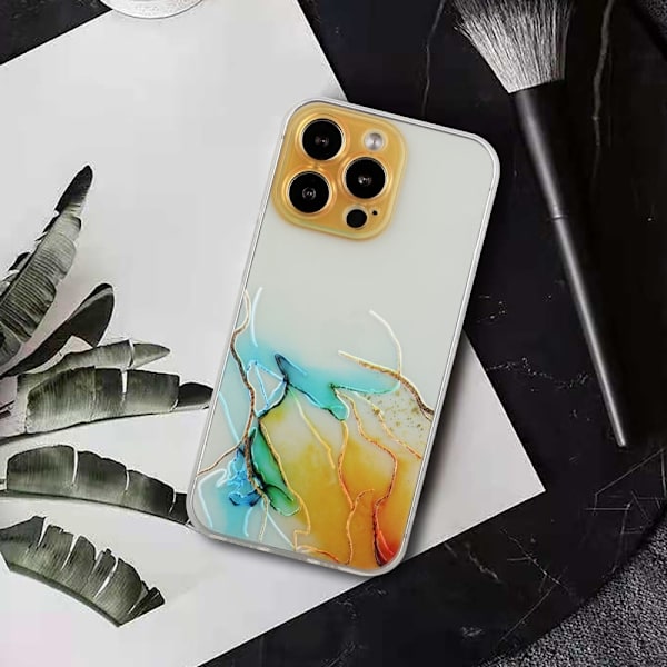 Marble iPhone 15 Pro Max Suojakotelo - Keltainen Yellow