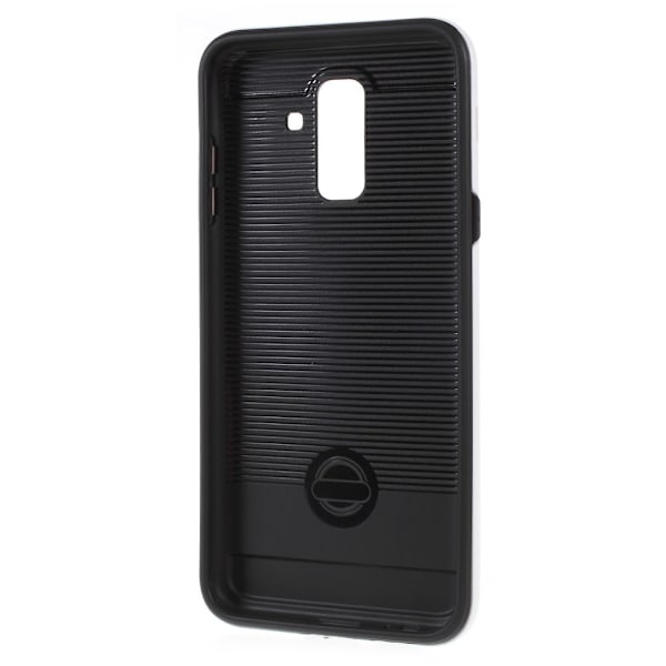 Samsung Galaxy A6 Plus harjattu PC ja TPU kombo Takaosa Suojakuori - Valkoinen White