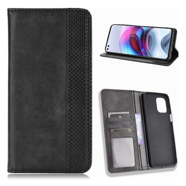 Bofink Vintage Motorola Moto G100 Læder etui - Sort Black