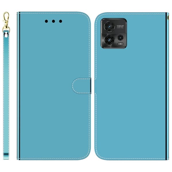 Mirror Motorola Moto G72 Flip Etui - Blå Blue