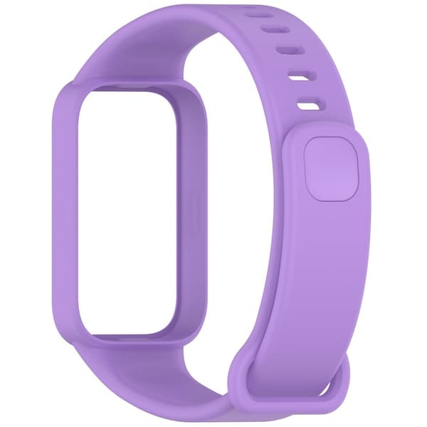 Silicone Band with Case Xiaomi Smart Band 9 Active / Redmi Band 3 Smartwatch Replacement Strap - Purple Purple