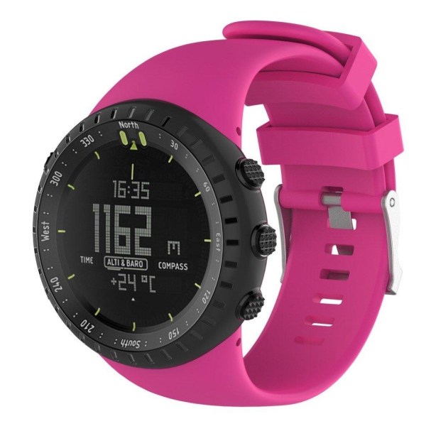 Suunto Core Alu Black Silikone rem med metal spænde - Rosa Pink