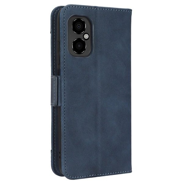Stilfuldt Læder Etui med Pung til Xiaomi Poco M4 5G - Blå Blue