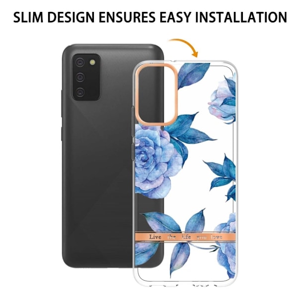 Supertunt och tåligt mjukt omslag för Samsung Galaxy A02s (166 mm) - Blå Pion Blå