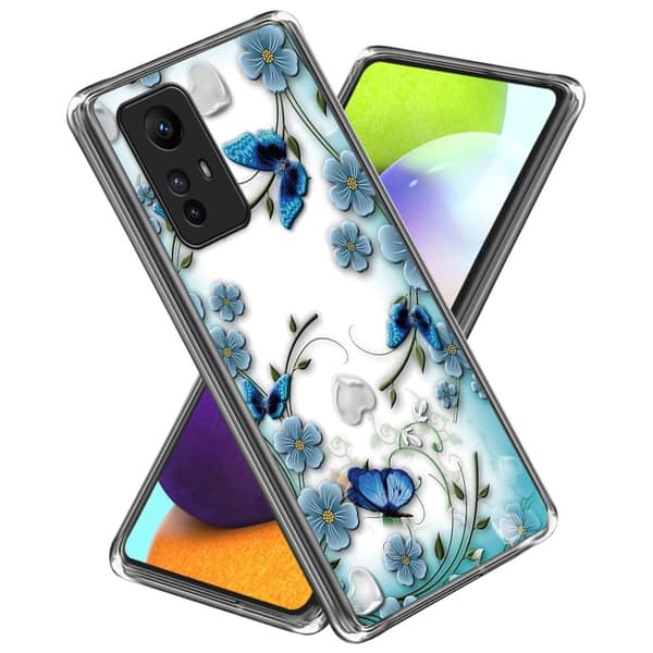 Deco Xiaomi Redmi Note 12S kotelot - Perhonen Ja Kukka Blue