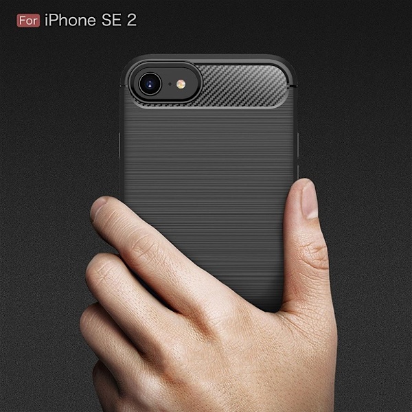 Carbon Flex deksel - iPhone SE 2020 - Svart Black