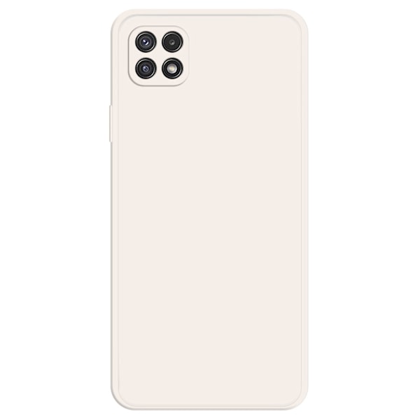 Avfasat gummerat droppskydd för Samsung Galaxy A22 5G - Beige Brun