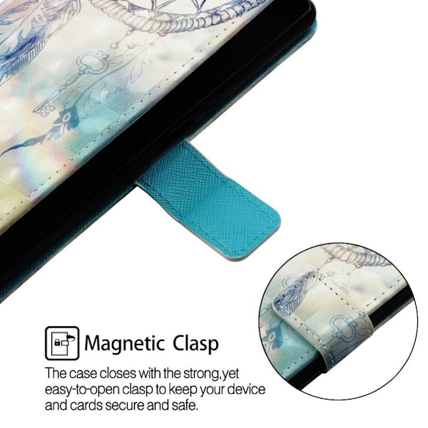 Huawei P30 Pro lysspot læder flip etui - Drømmefanger Multicolor